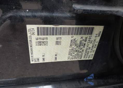 2014 Nissan Maxima 3.5 Sv from USA, damaged, VIN 1N4AA5AP6EC475495
